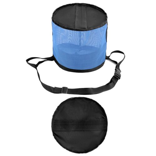 QWORK 2 Pack Horse Feed Bag for Grain - Durable Mesh Grain Feeder with Adjustable Strap, Comfortable Neck and Nose Pad Horse Muzzle Feed Bag, for Feeding Grain, Powder, Supplements, Blue