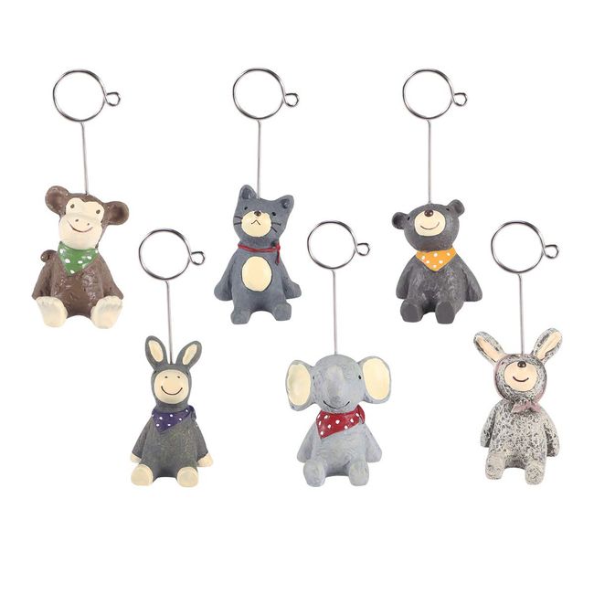 NUOLUX Memo Holder Memo Clip Photo Stand Desktop Holder Cute Animal Cartoon Set of 6 Random Style