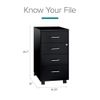 Space Solutions 18" Deep 4 Drawer Metal Mobile Organizer Black