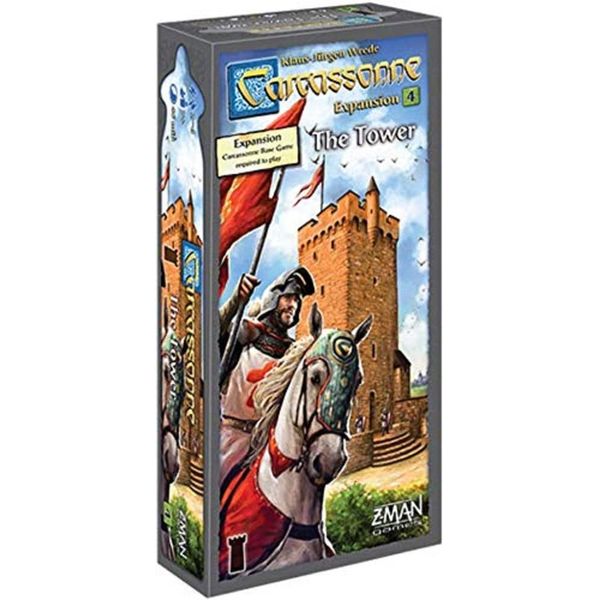 Z-Man Games, Carcassonne The Tower: Carcassonne, Board Game EXPANSION 4, Ages 7 and up, 2 - 6 Players, 45 Minutes Playing Time