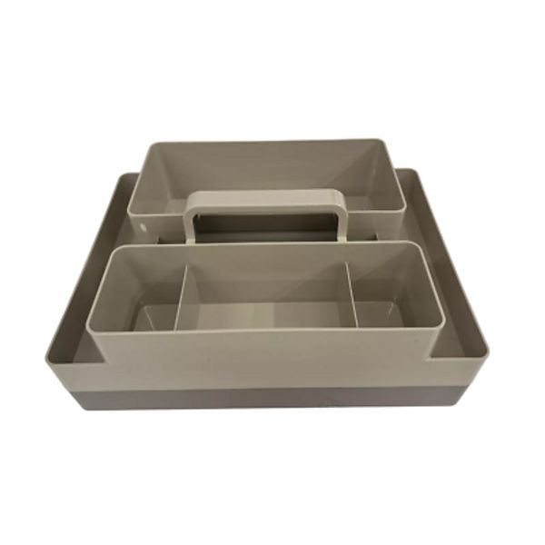 New IKEA KUGGIS Desk Organizer Set 2 Gray-Beige/Dark Gray-Beige 605.691.88