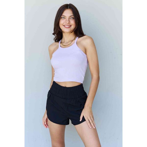 Ninexis Everyday Staple Soft Modal Short Strap Ribbed Tank Top in Lavender - Lavender / S