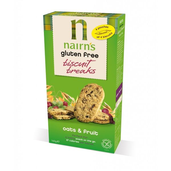 (Pack Of 4) - Gluten Free Oat & Fruit Biscuit Breaks | NAIRN'S OATCAKES