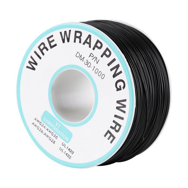 Jeanoko 30AWG Single Stranded Wire 0.25mm Wound Single-Core Stranded Wire 250meter Black Cable