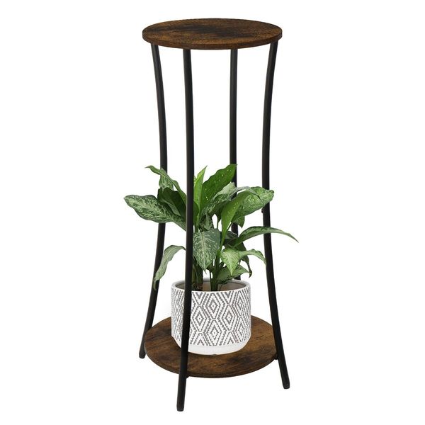 YINMIT Plant Stand Indoor,2 Tier Round Potted Holder Rack,Flower Pot Stand Sh...