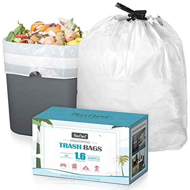 4-Gallon Drawstring - 20 Counts Garbage Bags 4 Gallon Trash Can Liners for  Bathroom Kitchen and Office 