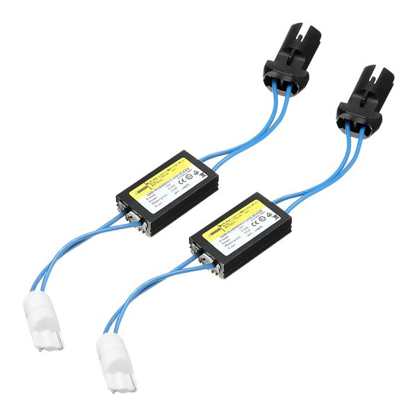 CGEAMDY Pack of 2 LED Headlight Decoder, Eliminates Lighting Faults, Adapter Headlight Error Free Decoder Device Resistor, Car Accessories Lamp Holder