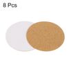sourcing map 90mm(3.54") Round Coasters 1mm Thick Cork Cup Mat Pad for Tableware 8pcs