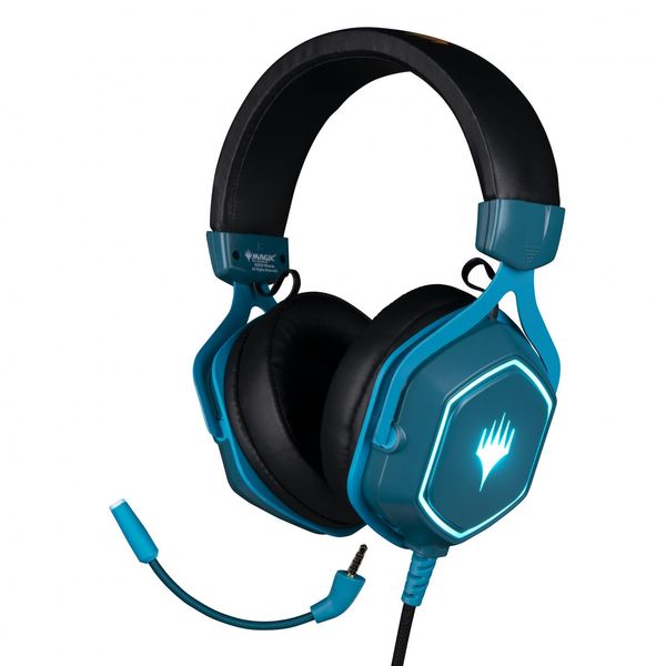 Konix Magic The Gathering Gaming-Headset für PC - 50 mm Lautsprecher - Abnehmbares Mikrofon - 2 m USB-Kabel - Hintergrundbeleuchtung - Blau