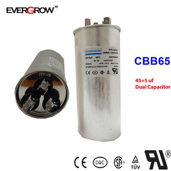 Dual Run Capacitor 45+5 MFD/UF 450VAC Electric Motor HVAC PREMIUM QUALITY 45/5