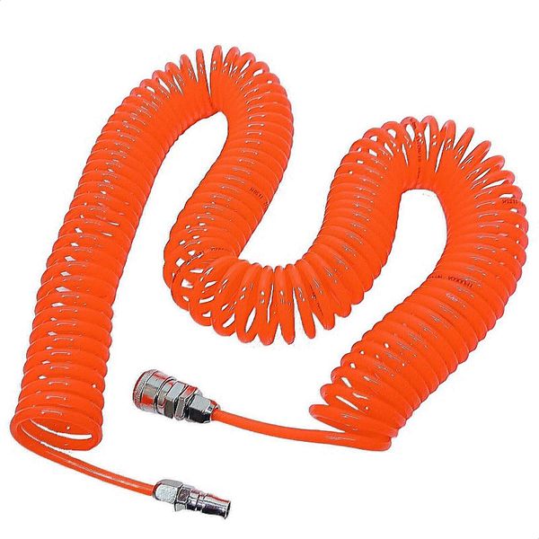 TEXST Spiral Air Hose [Effective Length 32.8 ft (10 m), Inner Diameter 0.2 inch (4 mm), Outer Diameter 0.2 inch (6 mm)) (For Air Compressors, Professional Specifications), Coil Hose, Screw Hose, Air Hose