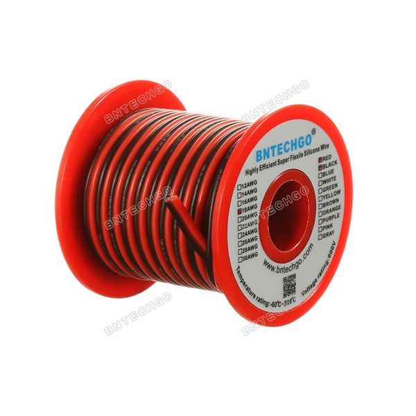 18 Gauge 2 Conductor Parallel Silicone Wire 200 deg C 50 feet Tinned Copper Wire