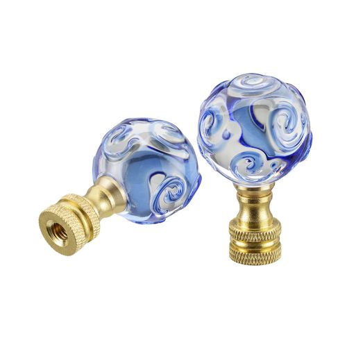Aspen Creative 24034-22 Finial Lighting & Lamp Accessory, 2 Pack, Blue Spiral