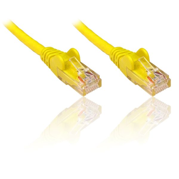 PremiumCord Network Cable, Ethernet, LAN & Patch Cable CAT5e, UTP, Quick Flexible & Robust RJ45 Cable 1Gbit/S, AWG 26/7, Copper Cable 100% Cu, Yellow, 5 m