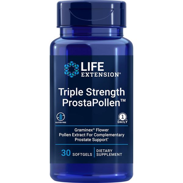Life Extension Triple Strength Prosta Pollen – Prostate Health – 1 Daily – Gluten-Free – 30 Softgels