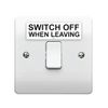 Sticker Gold - 4 Pack - Switch Off When Leaving Stickers - Small 7cm x 2cm - Light Switch, Decal SG082
