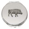 Boar Running Compact Mirror Handbag Gift With Free Engraving 35