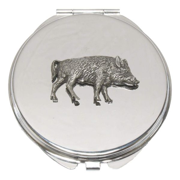 Boar Running Compact Mirror Handbag Gift With Free Engraving 35