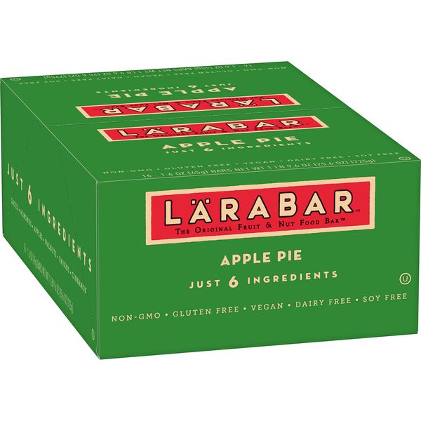 Larabar Apple Pie, Gluten Free Vegan Fruit & Nut Bar, 1.6 oz Bars, 16 Ct