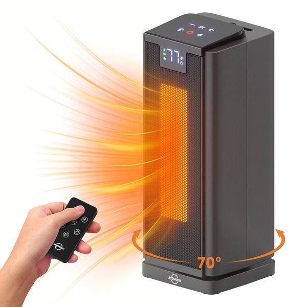 Ayovoch Space Heater 1500W Electric Ceramic Tower Heater with Remote Blk new