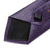 Purple Silk Ties for Men Solid Necktie Pocket Square Cufflinks Tie Clip Set(Size: One Size)