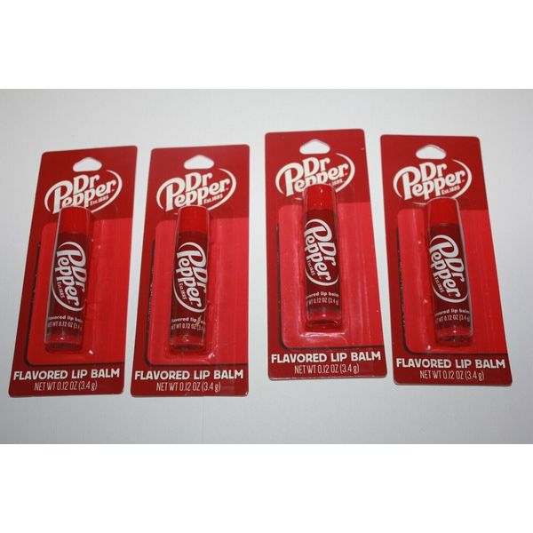 Lot (4)Taste Beauty Dr. Pepper Flavored Lip Balm NEW & CARDED