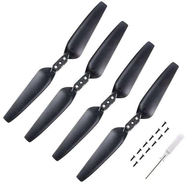 Ruko U11/U11S Original Replacement Propeller, Blades for U11/U11S, Durable Material Easy Install, Spare Part Replacement and Foldbale Propellers, Provide Safe Flight, 4PCS(Black)