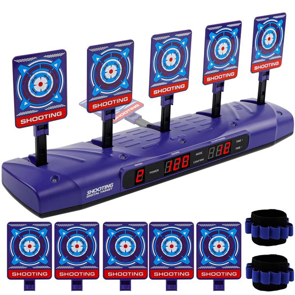 Electronic Target, Shooting Target, Shooting Practice, 5 Targets, Automatic Scoring, Automatic Wake Up, 4 Different Game Modes, Sound Effect, Electronic Gun Shooting Target, Digital Target, Moving