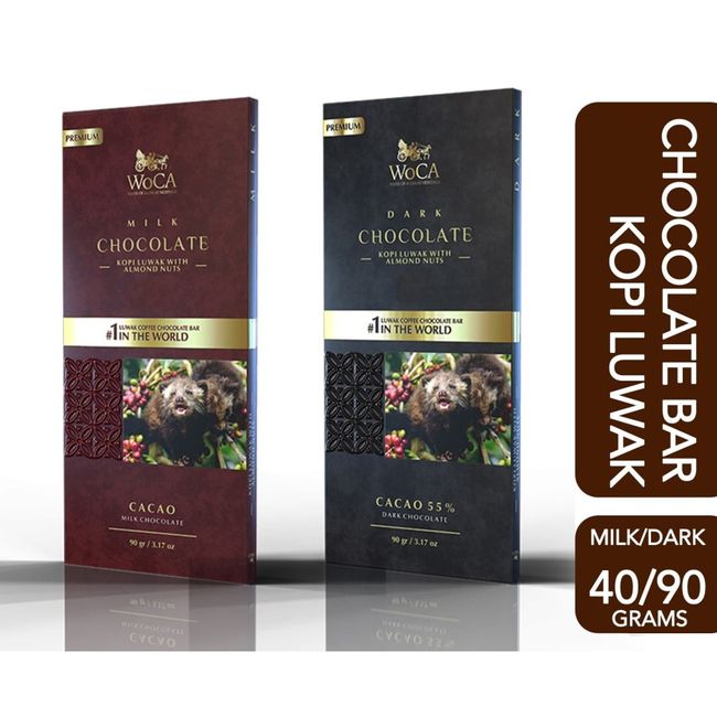 Luwak Premium Chocolate Bar Dark or Milk - 40 gram, dark chocolate