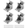 QWORK® 4 Pack Folding Lock Extension Self Locking Foldable Hinge Hardware for Table Bed Leg Feet Screws Included - Silver