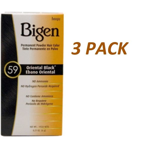 Bigen Powder Hair Color #59 Oriental Black .21 oz (3 Pack)