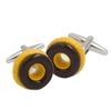 Glazed Ring Doughnut Design Cufflinks in a Personalised Engraved Cufflink Box