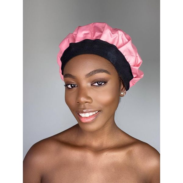 Cordless Deep Conditioning Heat Cap-Afro Steam Cap for Natural Hair Home Use.. Hair Steamer for Hair and Scalp .Microwave Thermal Gel Cap Oil Treatment,Pink