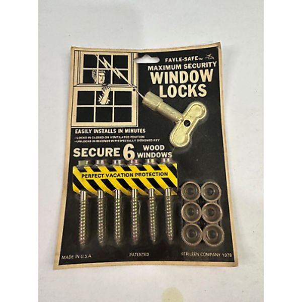 Fayle-Safe Maximum Security Window Locks Trileen Company Made in USA NOS