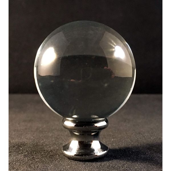 Lamp Finial-Large Crystal ORB Polished Chrome Base