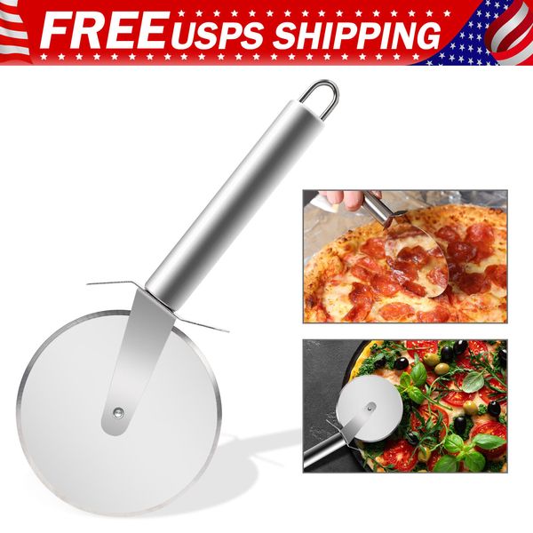 Premium Stainless Steel Pizza Cutter Wheel Thumb Guard Protection DishwasherSafe