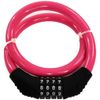 Peach Craft Bicycle Key Lock Cable Lock Wire Lock Dial Lock 4 Digit CYCLKD4002PK Pink