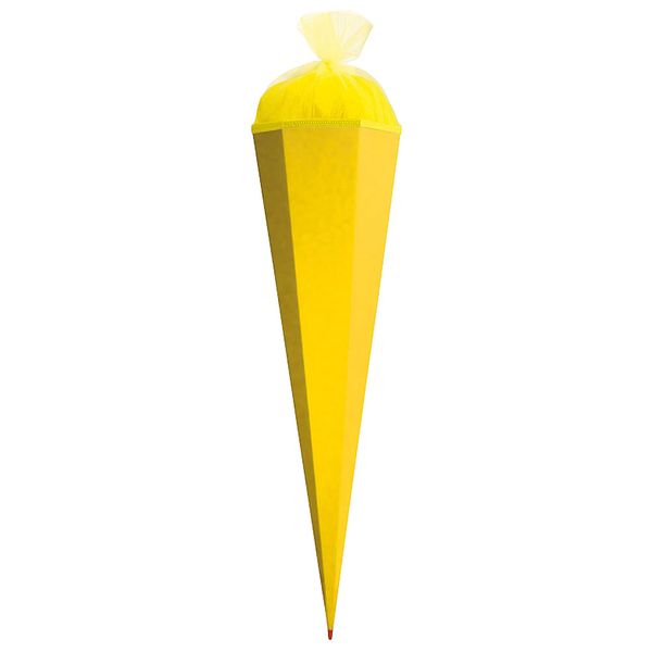 Schultüte - Rohling - GELB Größenwahl 35 cm bis 100 cm mit Holzspitze - Zuckertüte ALLE Größen - Roth - zum Basteln, Bemalen und Bekleben Bastelschultüt