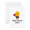 CafePress Table Tennis Chick Folded Greeting Cards (10-pack) Glossy
