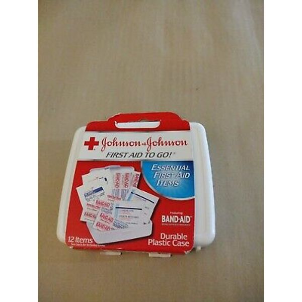 Johnson & Johnson Travel Size First Aid Kit To Go! 12 Piece Kit - LOT OF 3 Kits