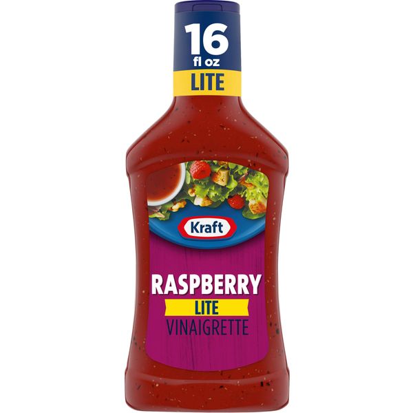 Kraft Raspberry Vinaigrette Lite Salad Dressing (6 ct Pack, 16 fl oz Bottles)