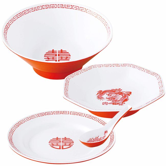 Nagao Tsubamesanjo Unbreakable Ramen Donburi Fried Rice Dish Gyoza Plate Set, Made in Japan