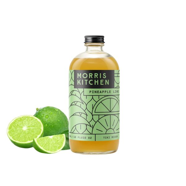 Morris Kitchen Pineapple Lime Cocktail Mixer - Zesty Flavored Drink Mix, Citrus Mocktails Slushie Shaved Icee Snow Cone Vodka Tequila, Mezcal 16oz