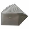 CHPL A5 Plastic Wallets with Stud Button [ 100 Pcs ] Translucent Popper Wallets for Document Storage, Filing & Organisation, Folders for Office and School [ Grey ]