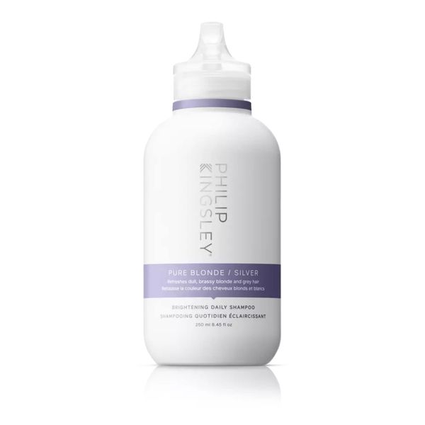 Philip Kingsley Pure Blonde/Silver Brightening Daily Purple Shampoo for Blonde Gray Silver Brassy Colored Highlighted Bleached Hair and Yellow Tones, 250ml