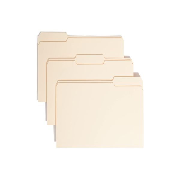 Smead File Folder, 1/3-Cut Tab, Assorted Positions, Letter Size, Manila, 24 per Pack (11928)