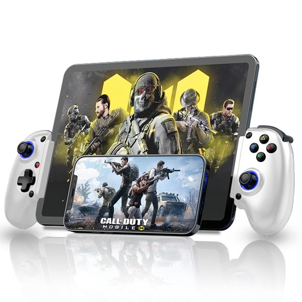 Joso D10 Phone Game Controller For iPhone/Android/Pc/Switch With Hall Effect Joysticks/Hall Trigger Play COD, Genshin Impact Android Game Controller Support Cloud Gaming/PS Remote Play White