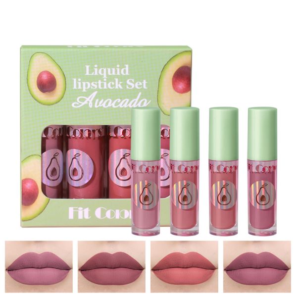 4 PCS Rossetti, Rossetto Liquido Matte Set, Lucidalabbra impermeabile, rossetto opaco, rossetto antiaderente tazza, Nude Idratante Liquid Lipstick Set Regalo di Trucco (B)