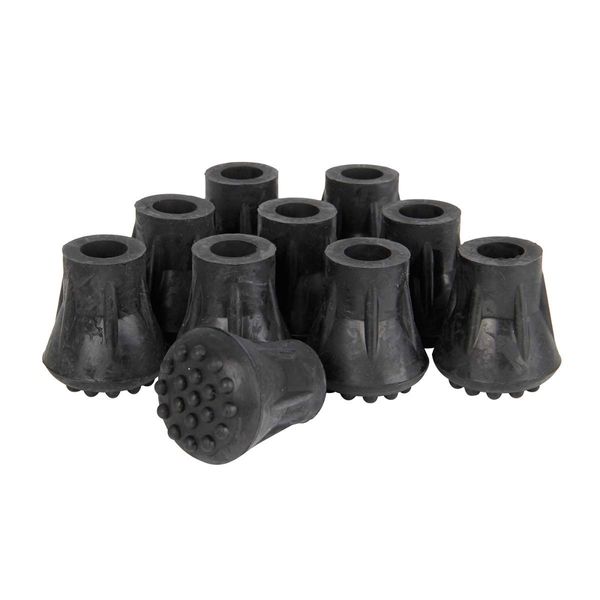 Days Bell Shaped Ferrule, 16 mm (5/8"), Pack of 10, (Eligible for VAT Relief in the UK) Replacement Tip for Walking Stick, Protection Caps for Walker, Enhance Grip on Surfaces, Elderly, Disabled