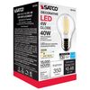 Satco 4-Watt LED E26 Light Bulb, 3000K, 15000 Hour Rating, Dimmable